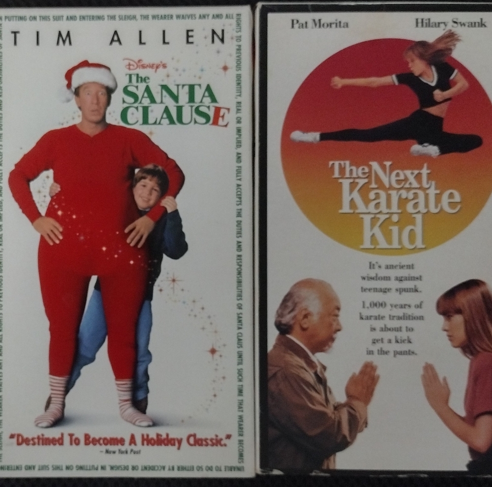 VHS - The Santa Clause - The Next Karate Kid - Tim Allen - Mr Miyagi -Swank 90's
